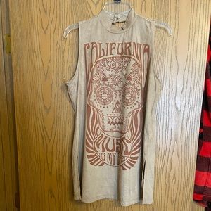 Sleeveless Sugar skull top size XL